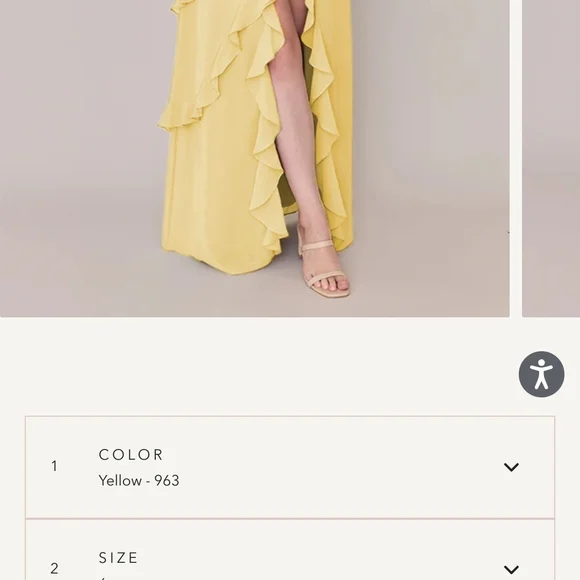 Formal Yellow Ruffle Dress - Picture 3 of 8